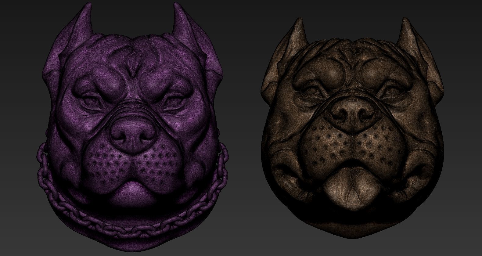 Pitbull Head 3D print model_7