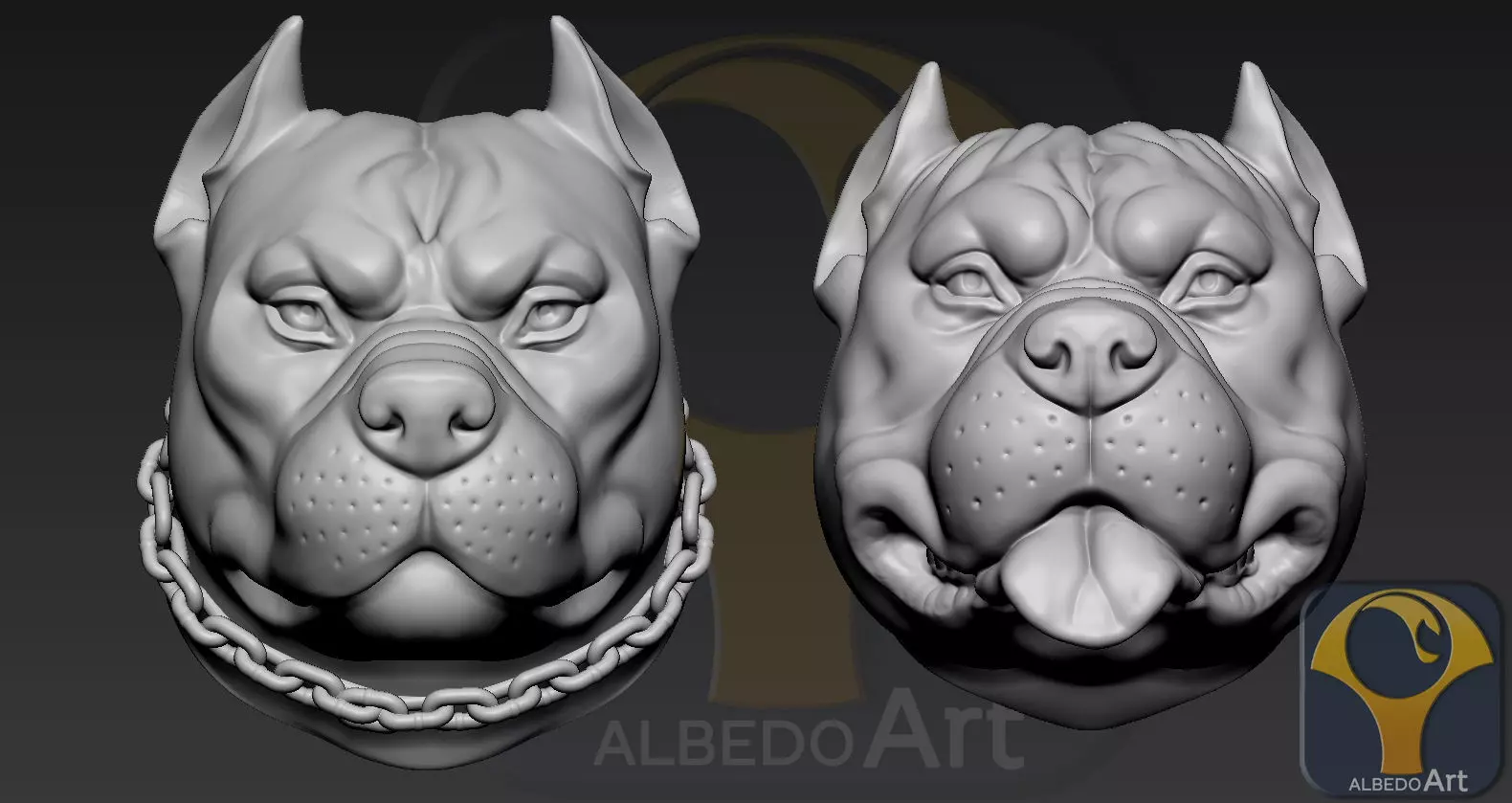 Pitbull Head 3D print model_0
