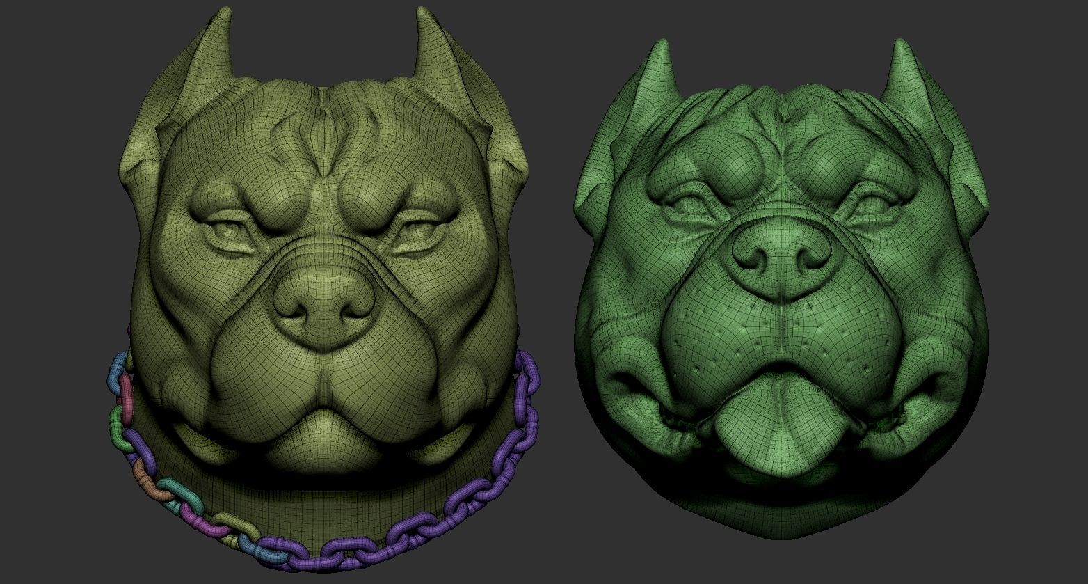 Pitbull Head 3D print model_9