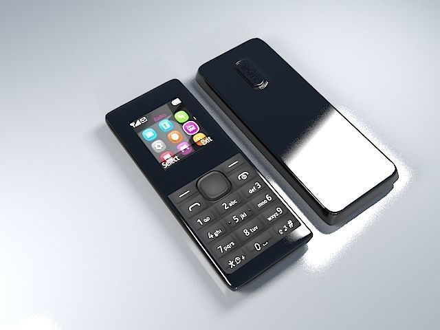 Nokia 105  Black 3D model  Low-poly 3D model_4