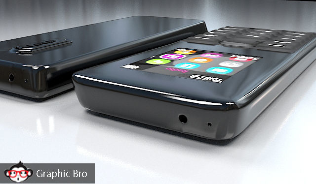 Nokia 105  Black 3D model  Low-poly 3D model_1