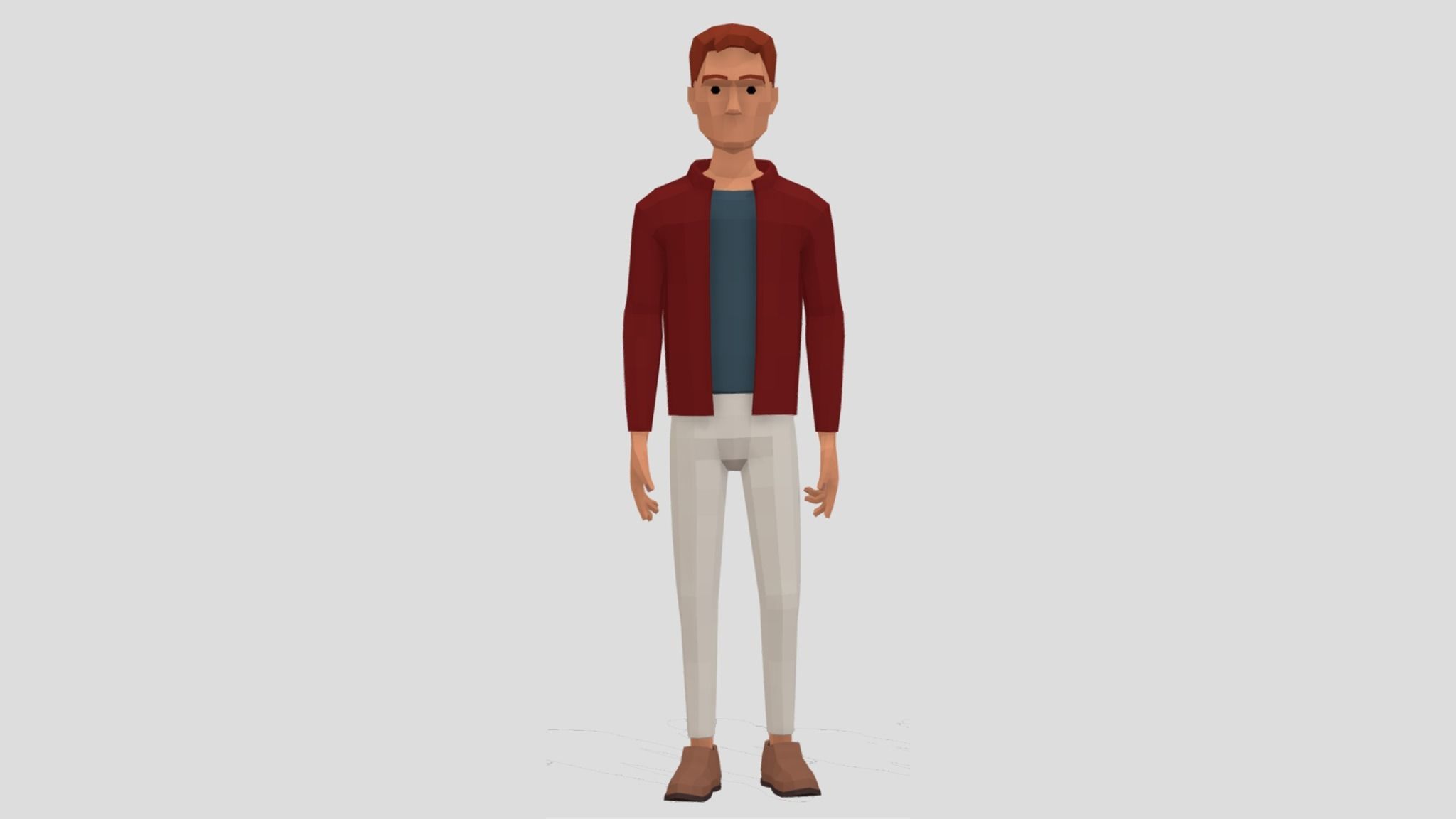 PolyArt Male character Low-poly 3D model_4