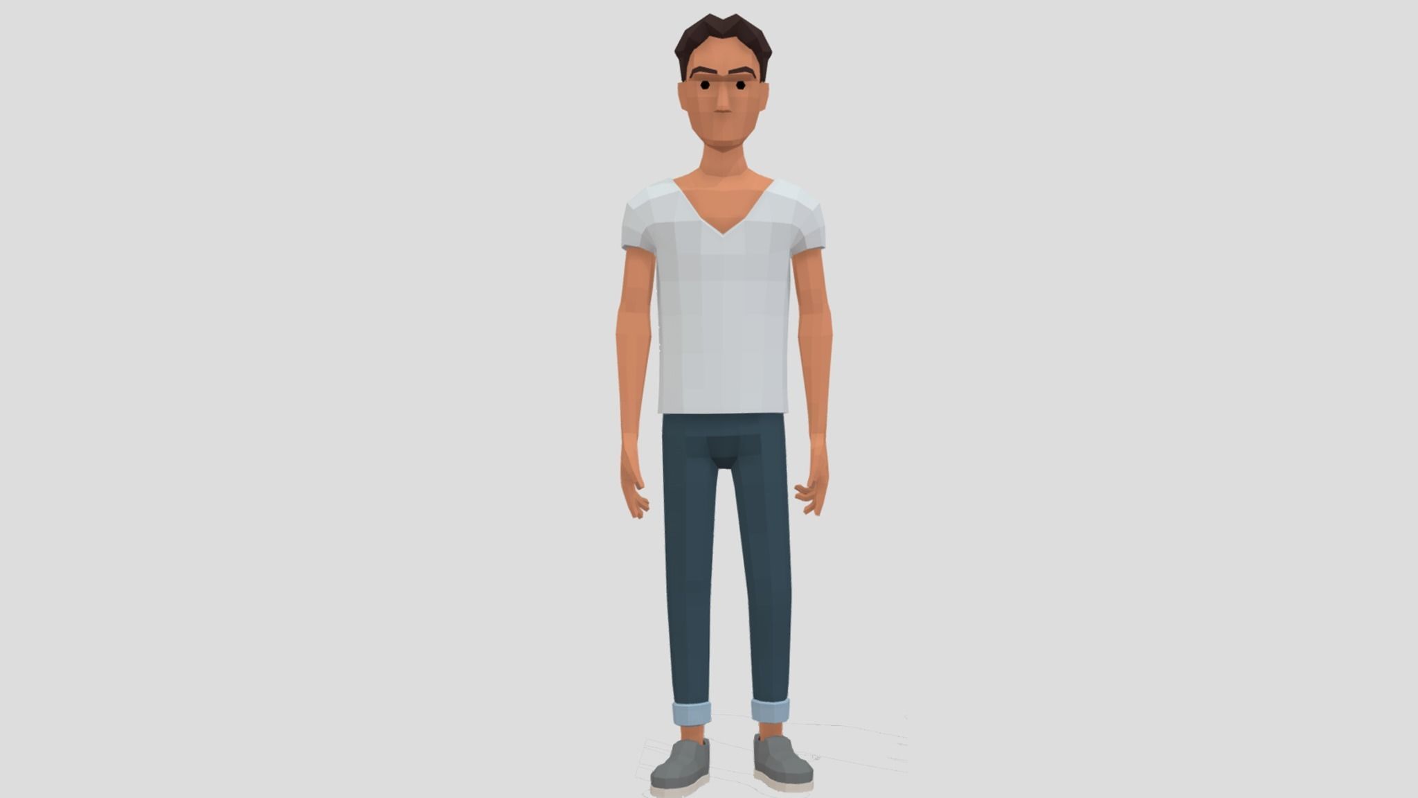 PolyArt Male character Low-poly 3D model_3