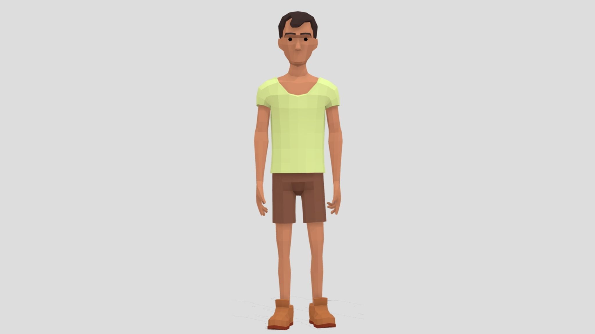 PolyArt Male character Low-poly 3D model_5