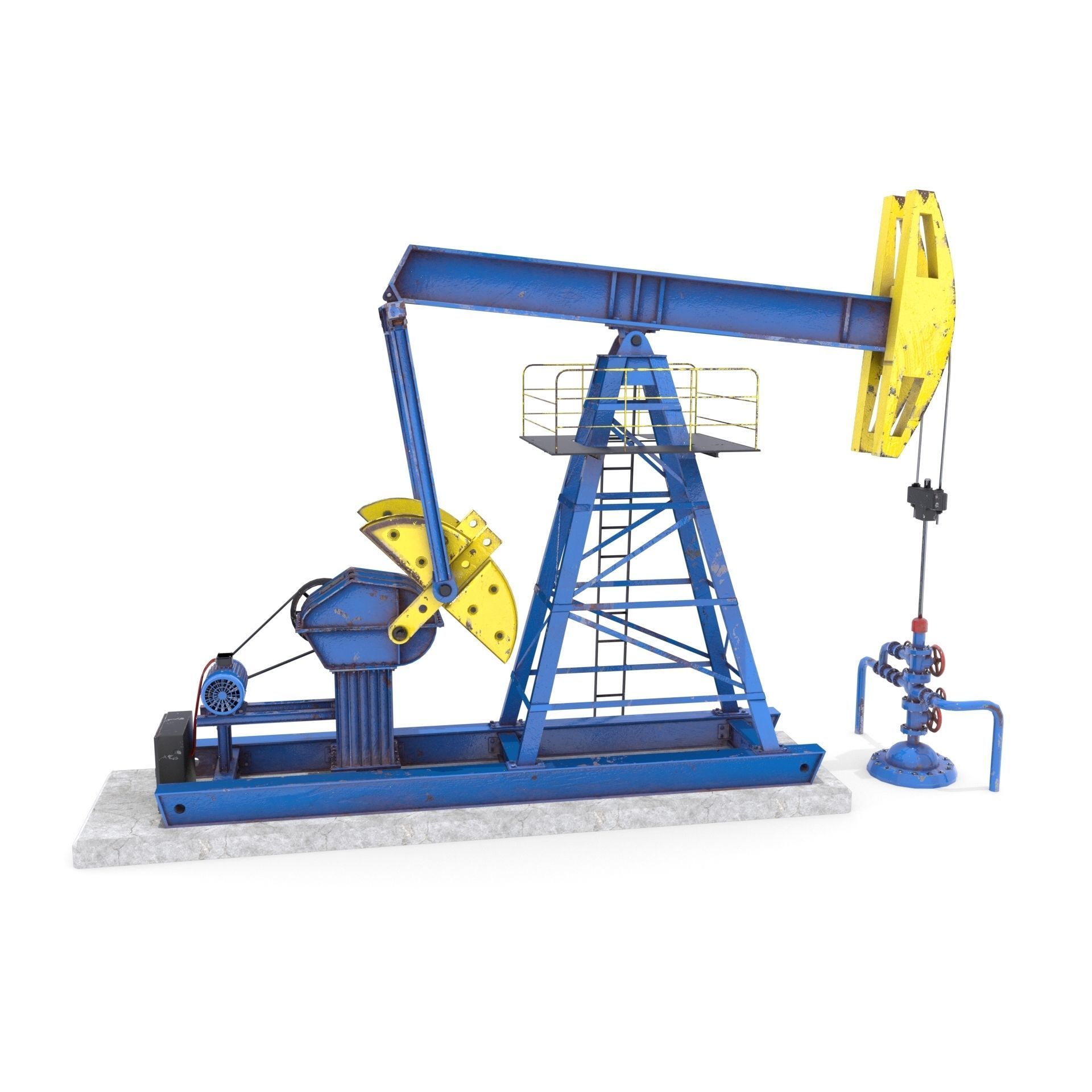 Oil Pumpjack Animated 1 Low-poly 3D model_2