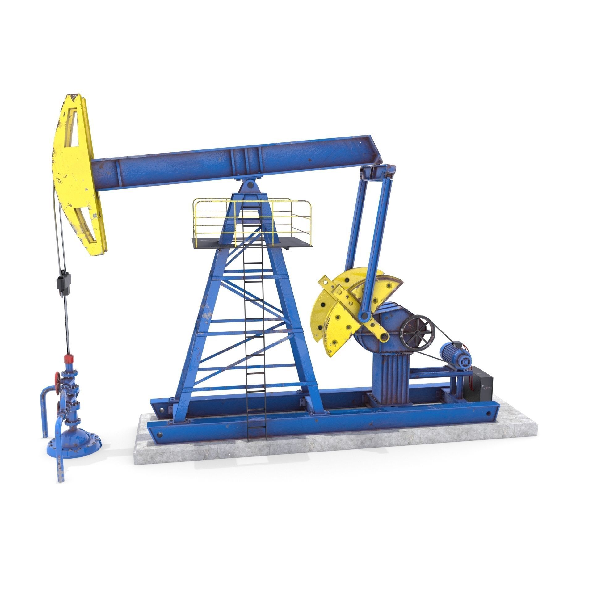 Oil Pumpjack Animated 1 Low-poly 3D model_4