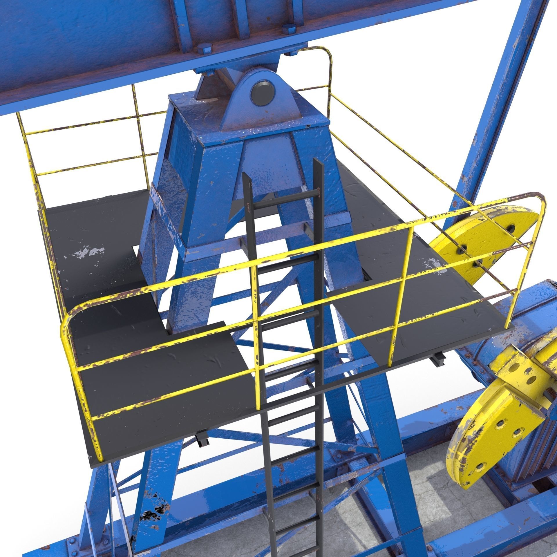 Oil Pumpjack Animated 1 Low-poly 3D model_6