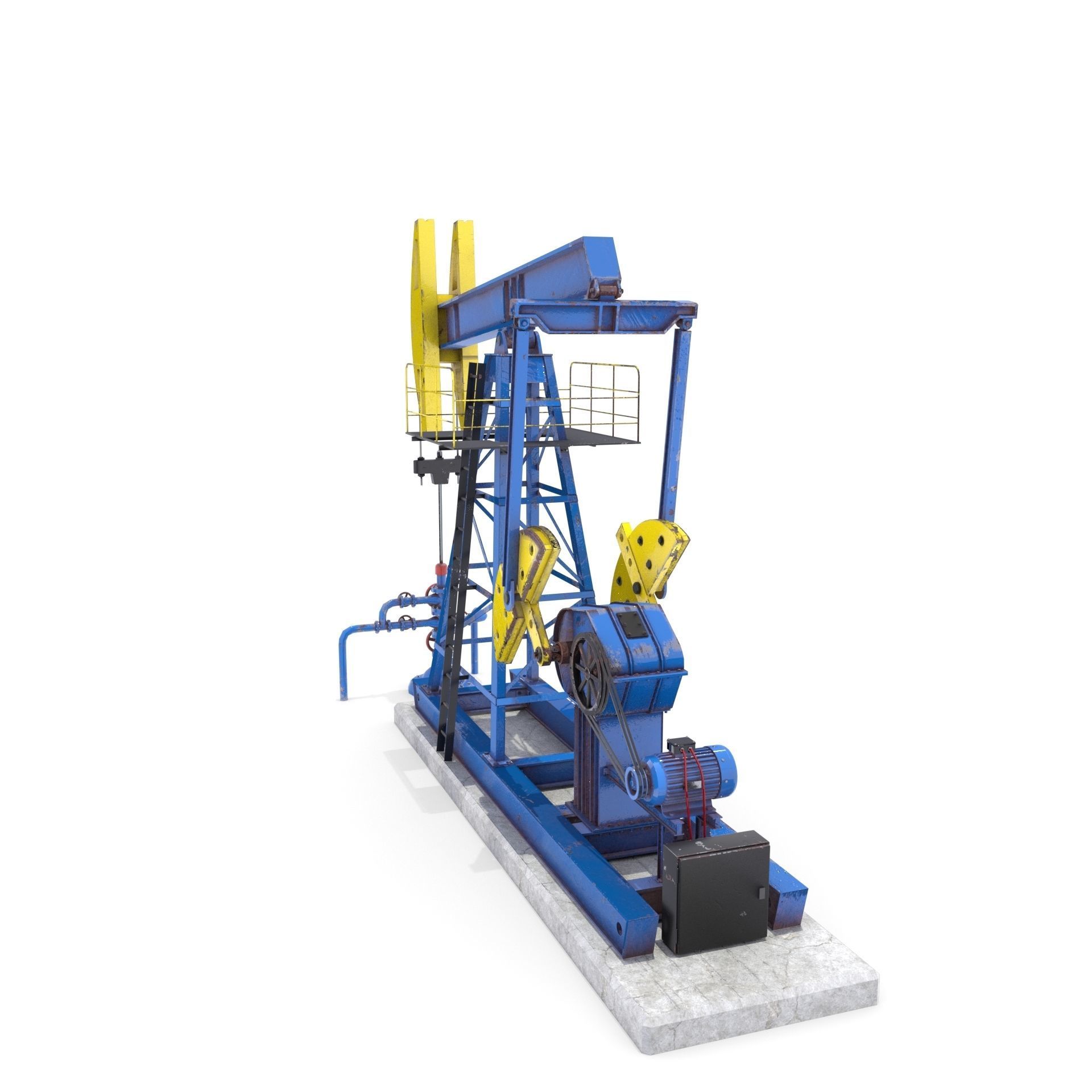 Oil Pumpjack Animated 1 Low-poly 3D model_1