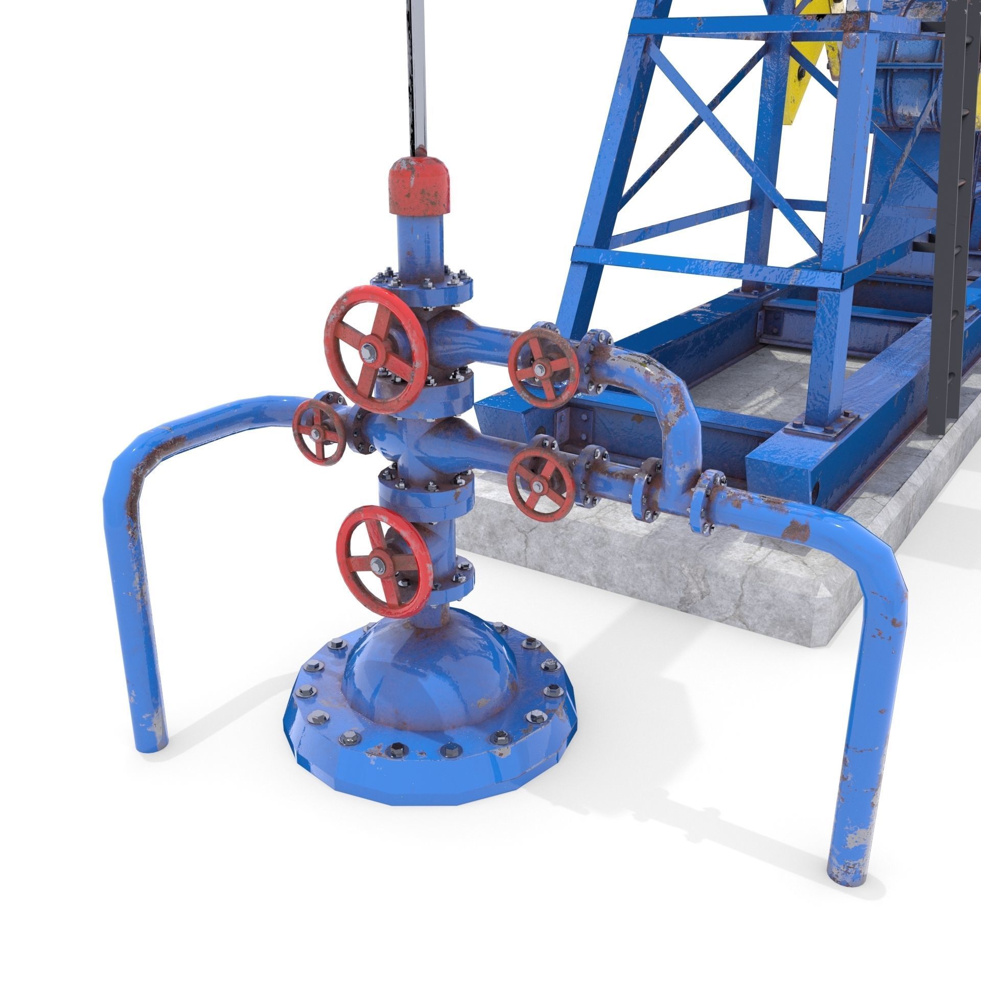 Oil Pumpjack Animated 1 Low-poly 3D model_7