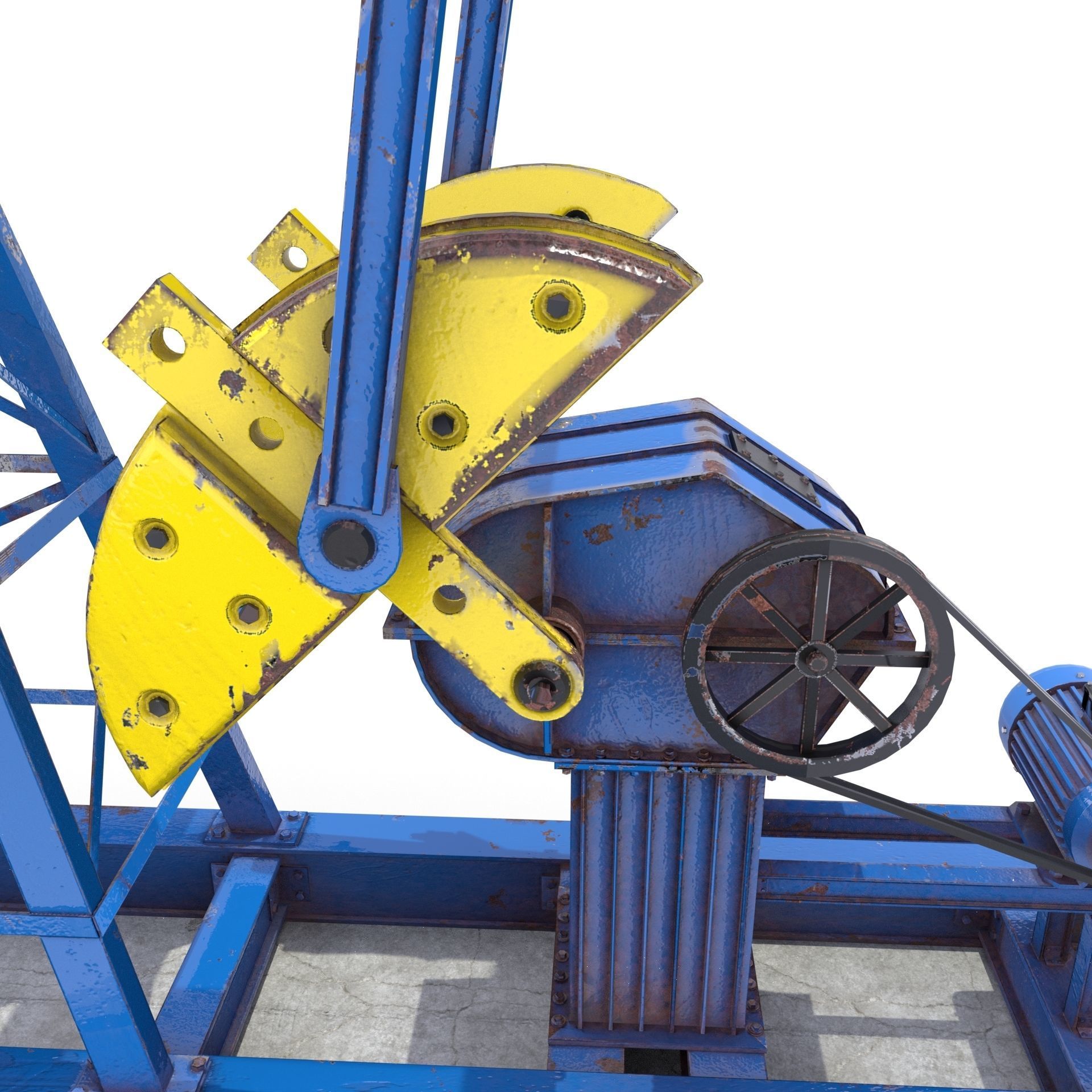 Oil Pumpjack Animated 1 Low-poly 3D model_8