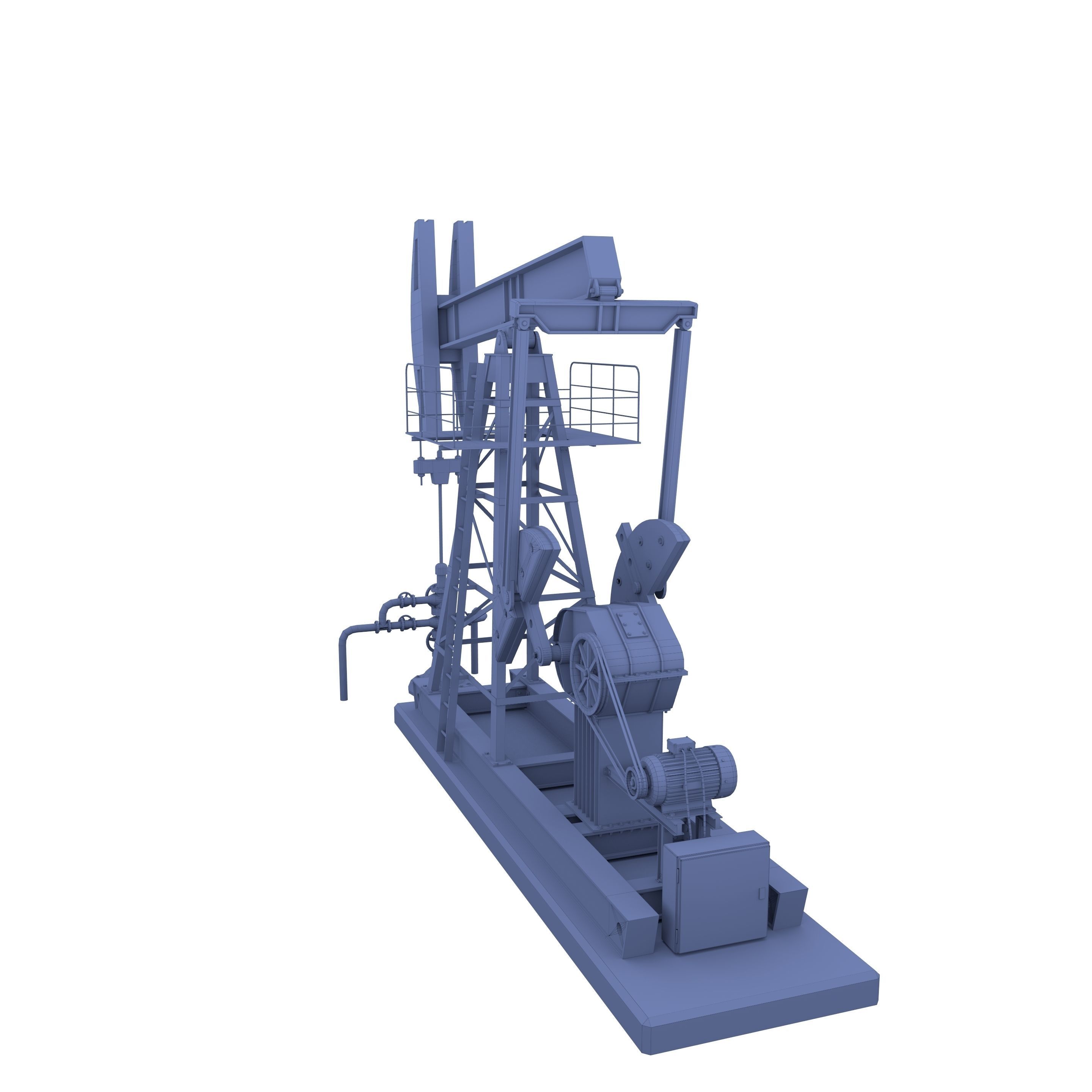 Oil Pumpjack Animated 1 Low-poly 3D model_11