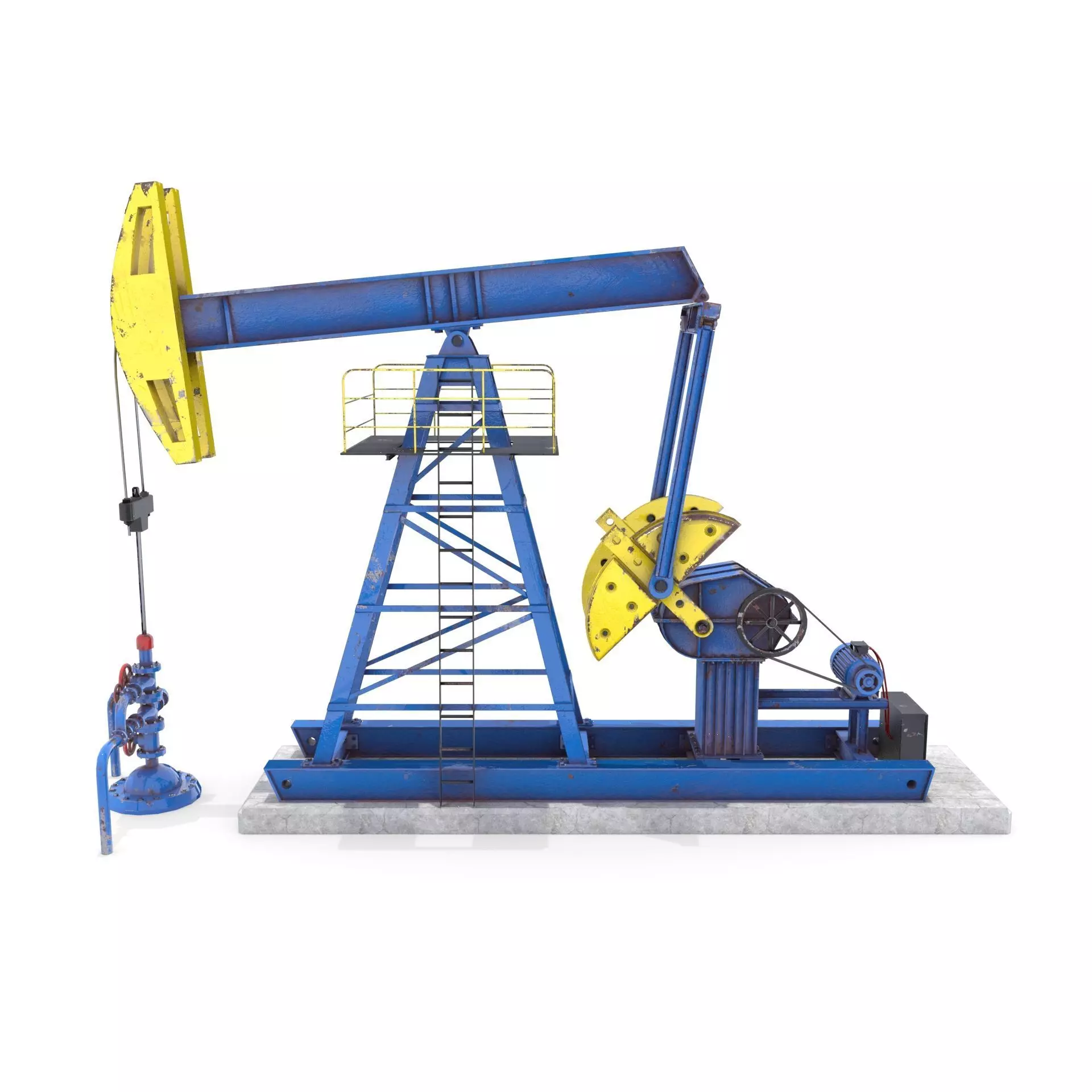 Oil Pumpjack Animated 1 Low-poly 3D model_0