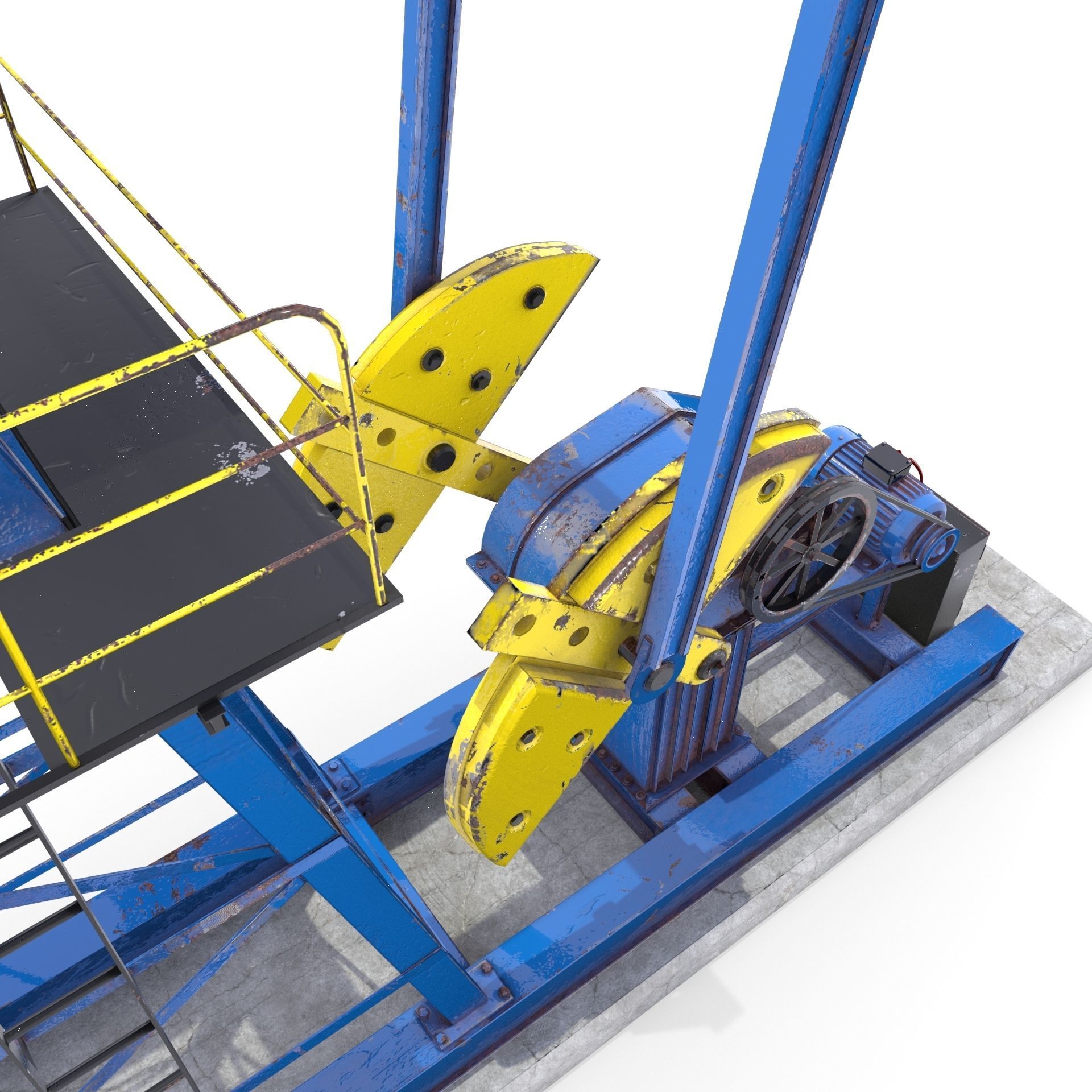 Oil Pumpjack Animated 1 Low-poly 3D model_9