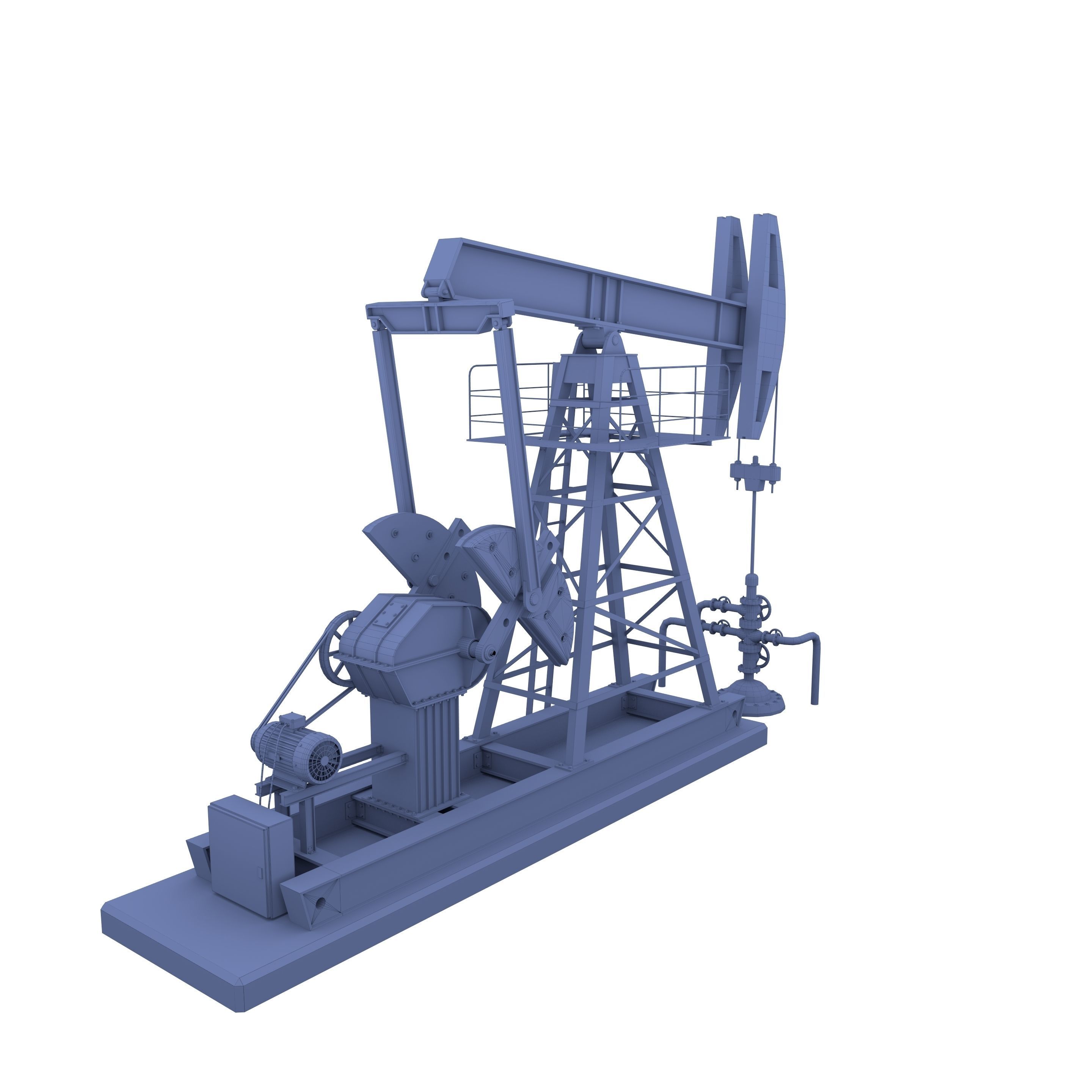 Oil Pumpjack Animated 2 Low-poly 3D model_9