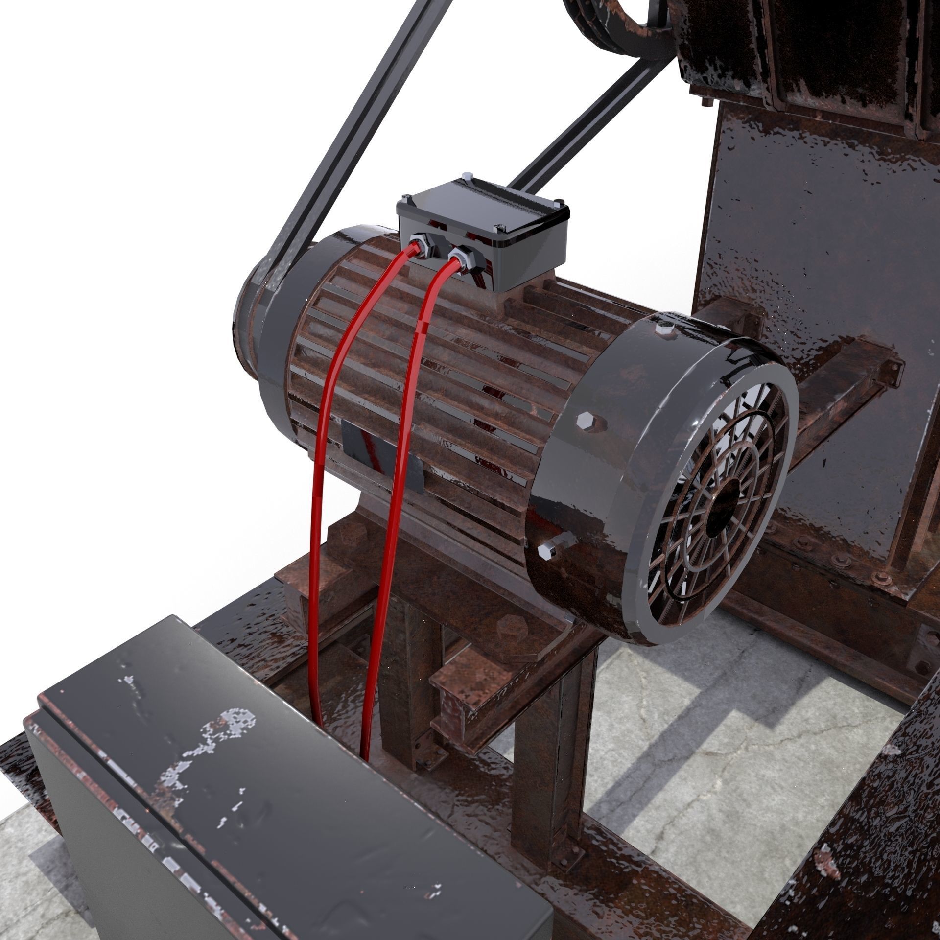 Oil Pumpjack Animated 2 Low-poly 3D model_3
