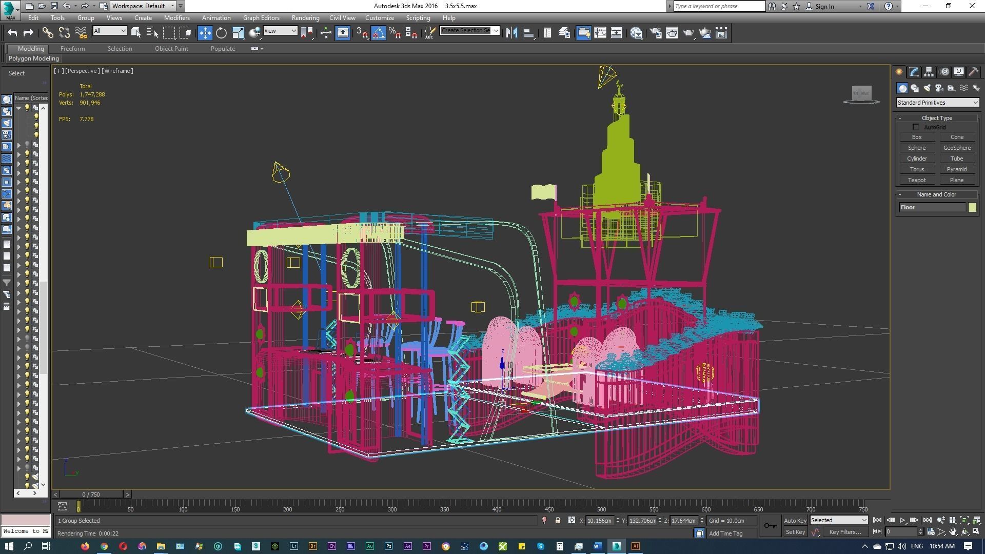3x5 booth exhibition Stand heritage design 3D model_1