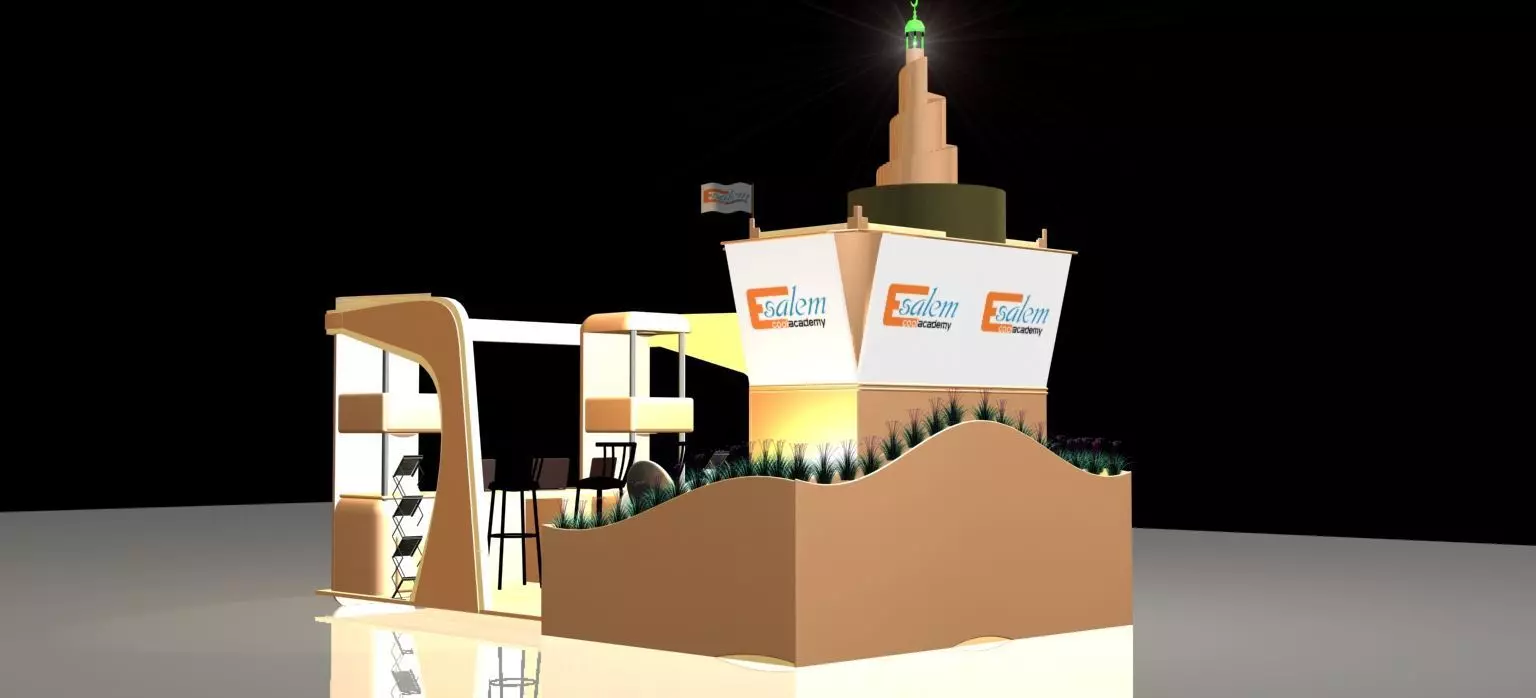 3x5 booth exhibition Stand heritage design 3D model_0