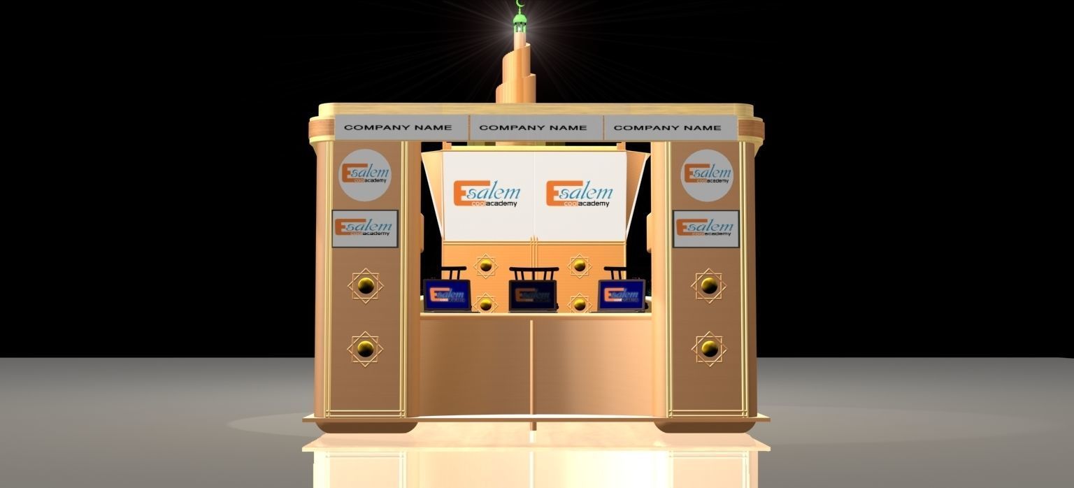 3x5 booth exhibition Stand heritage design 3D model_3