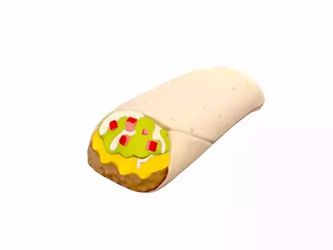 Burrito piece of bread 3D model