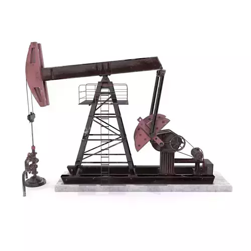 Oil Pumpjack Animated Weathered 2 Low-poly 3D model