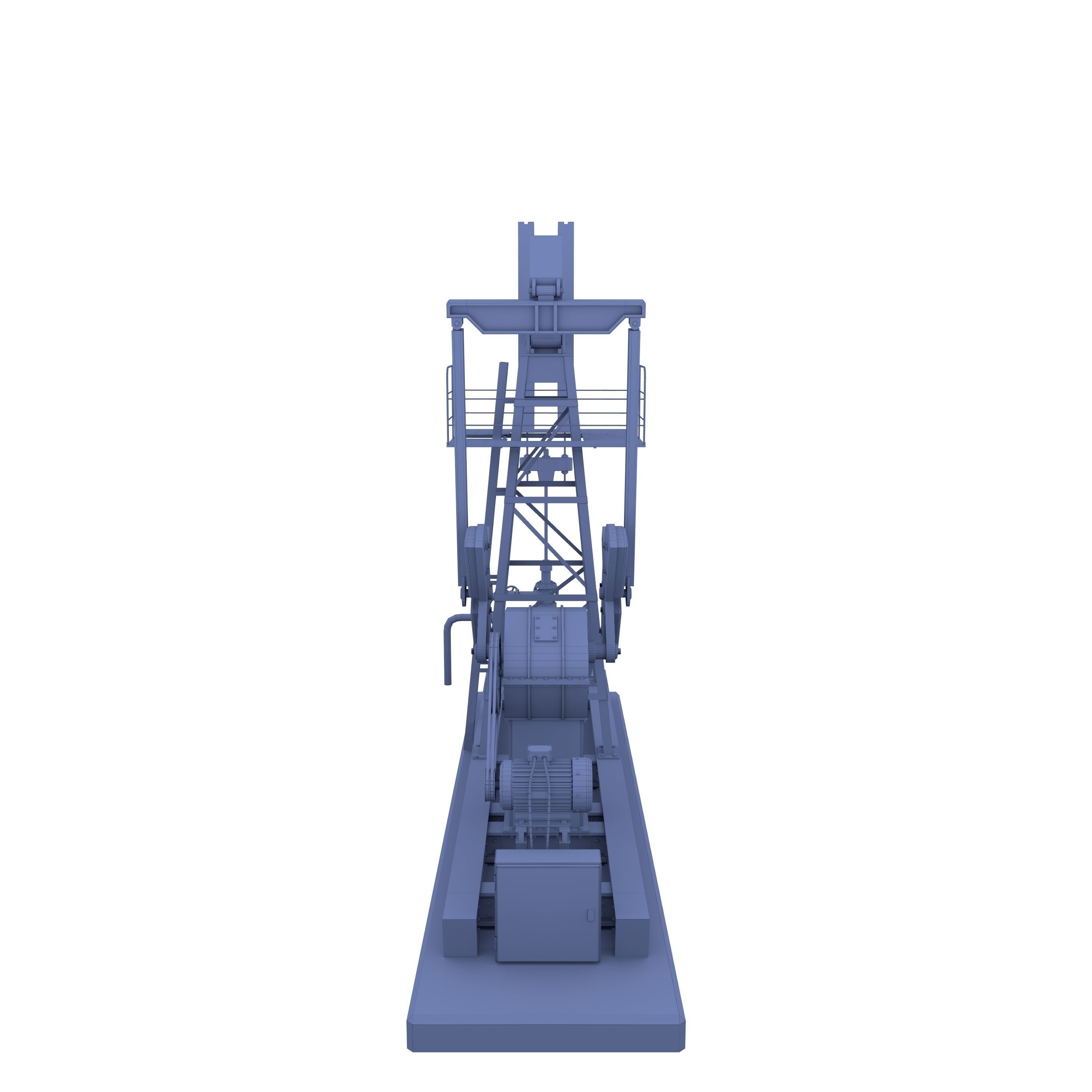Oil Pumpjack Animated Weathered 3 Low-poly 3D model_10