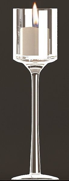 Candlesticks glass candle holder with candle in it 3D model_9
