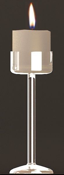Candlesticks glass candle holder with candle in it 3D model_10
