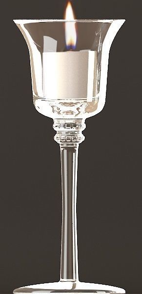 Candlesticks glass candle holder with candle in it 3D model_6