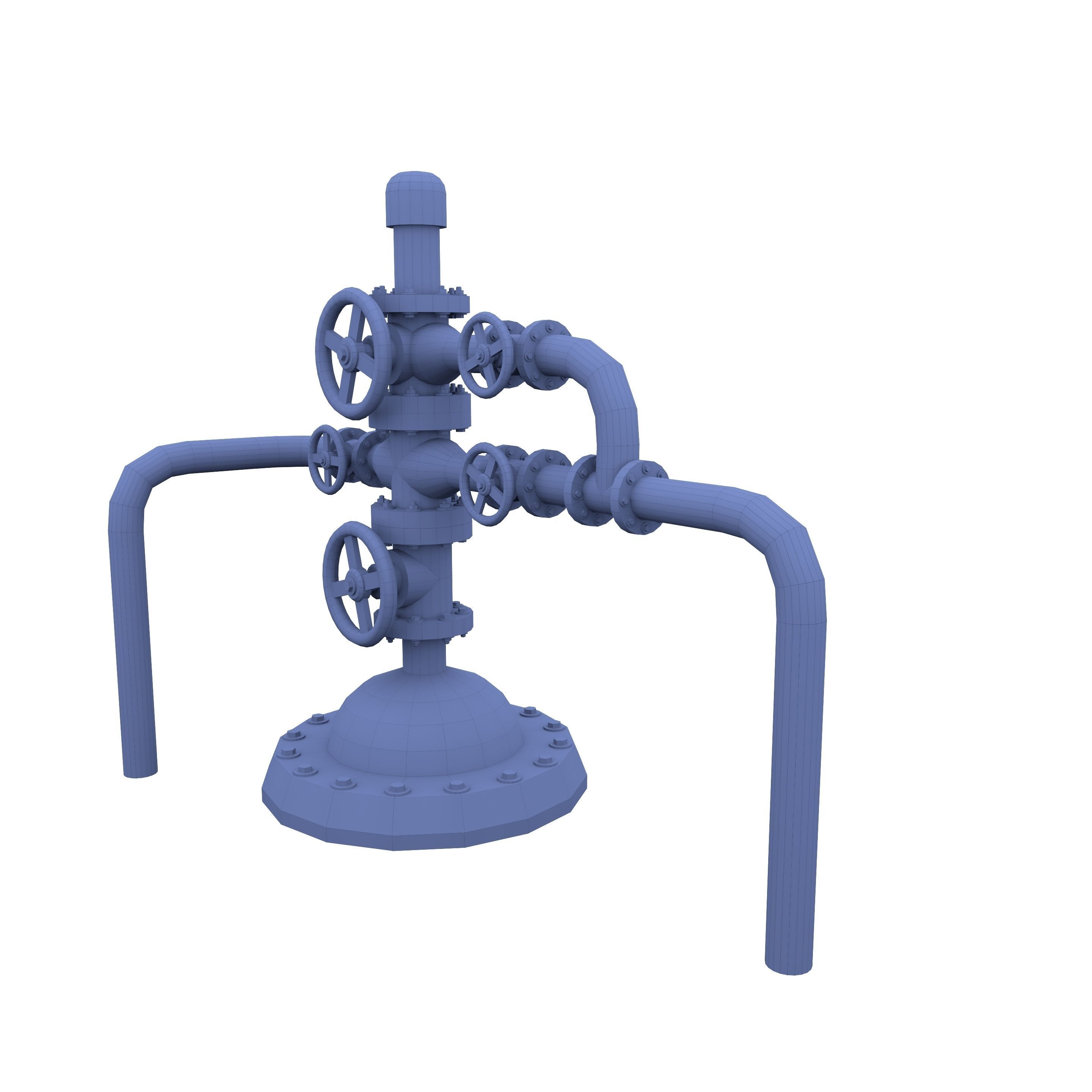 Oil Pumpjack Wellhead 2 Low-poly 3D model_5