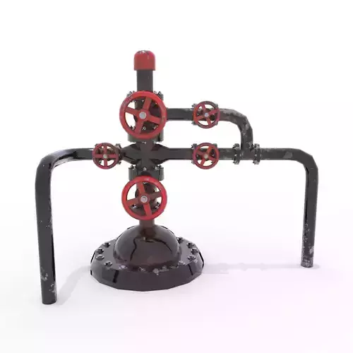 Oil Pumpjack Wellhead 2 Low-poly 3D model