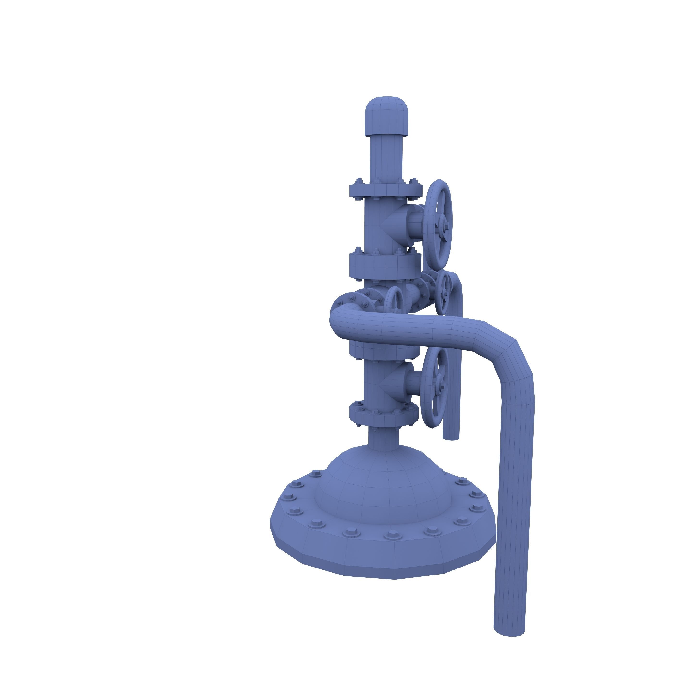 Oil Pumpjack Wellhead 2 Low-poly 3D model_6