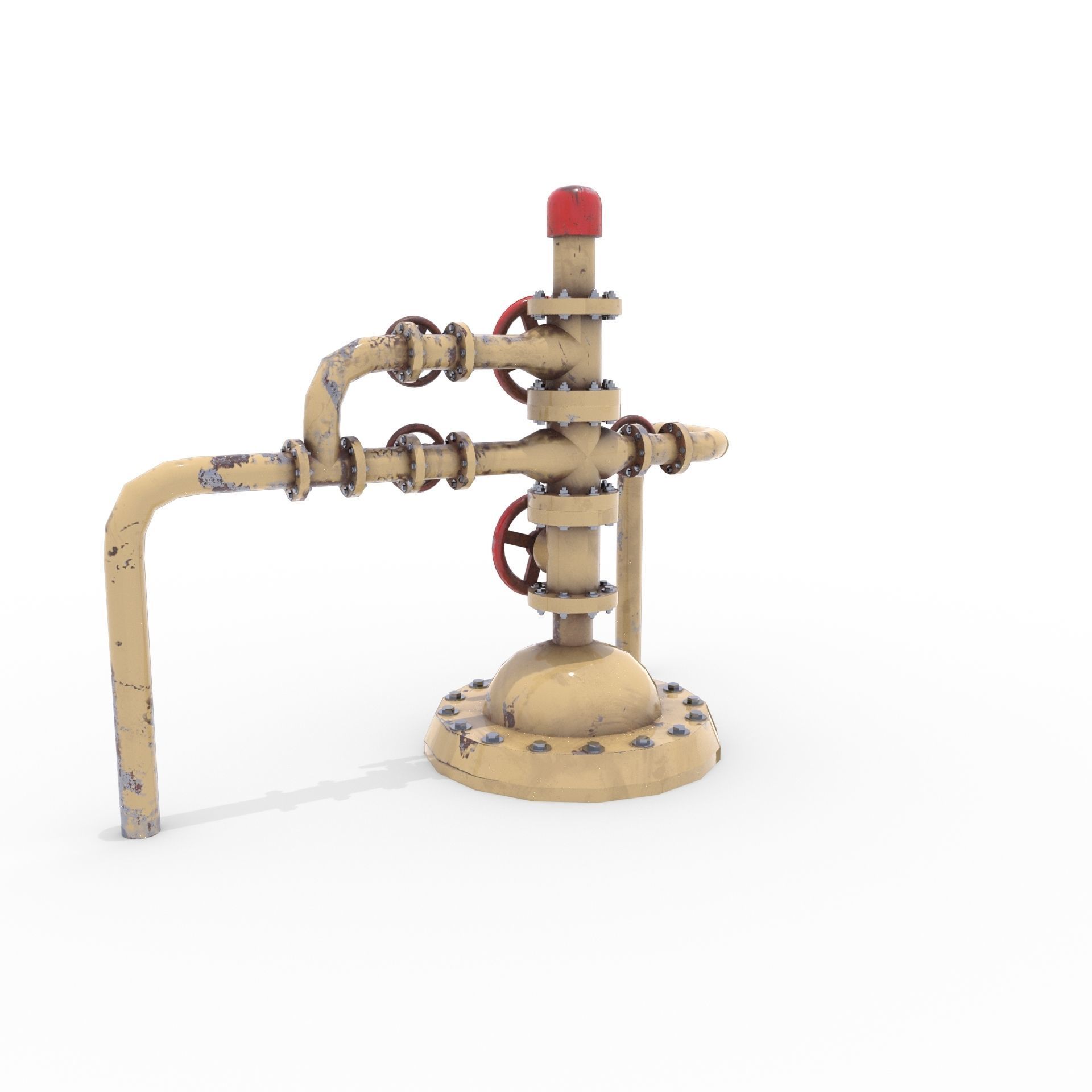 Oil Pumpjack Wellhead 3 Low-poly 3D model_1