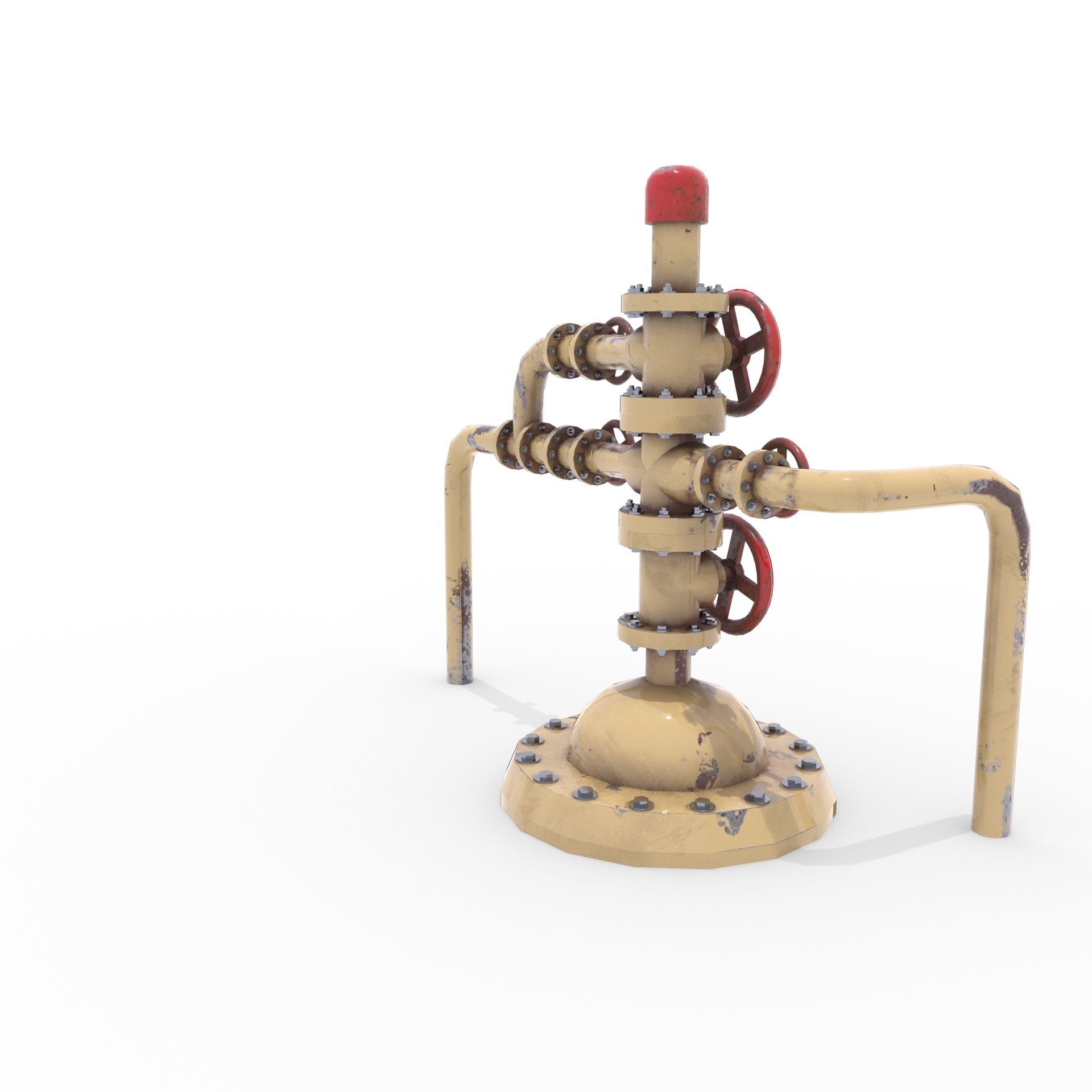 Oil Pumpjack Wellhead 3 Low-poly 3D model_2
