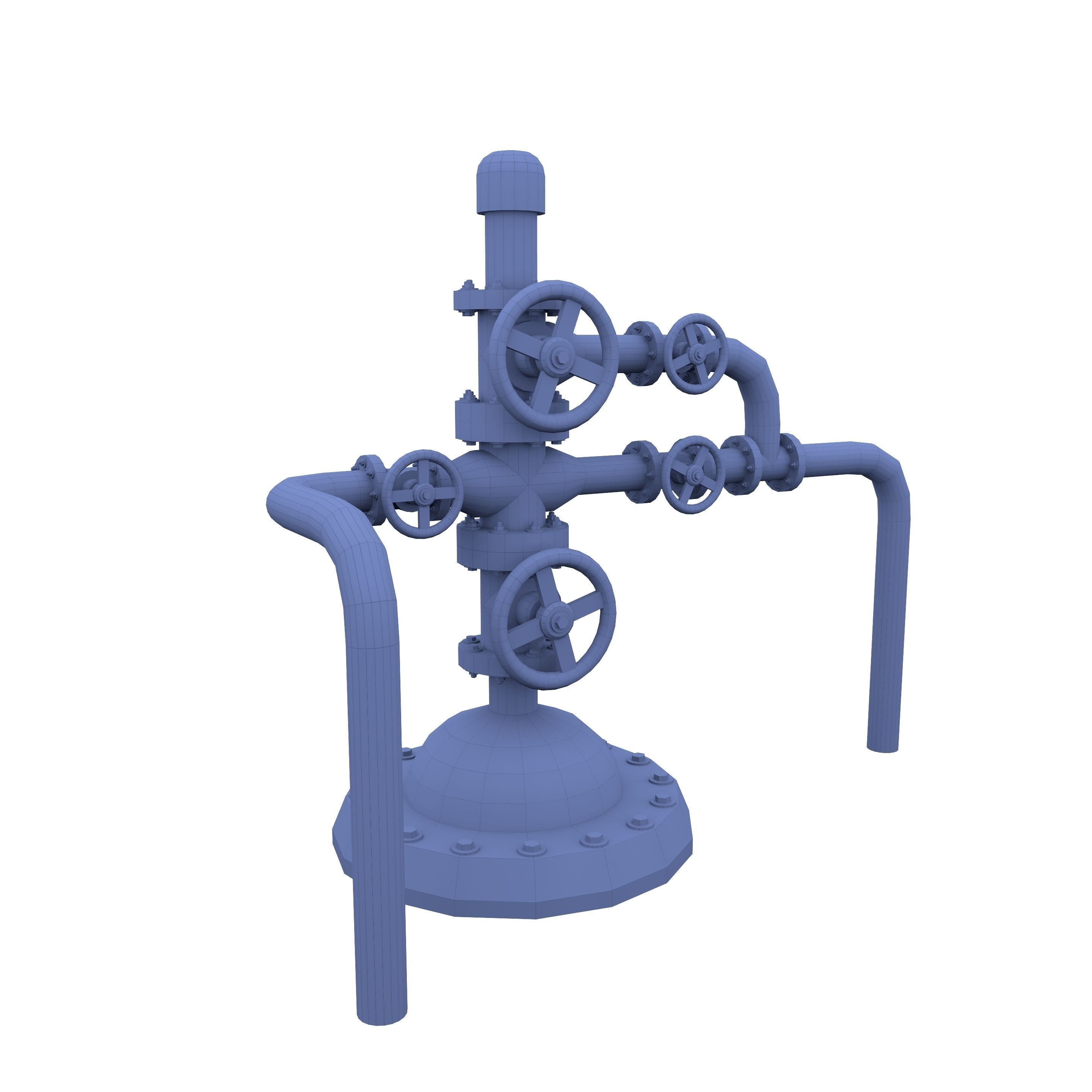 Oil Pumpjack Wellhead 3 Low-poly 3D model_6