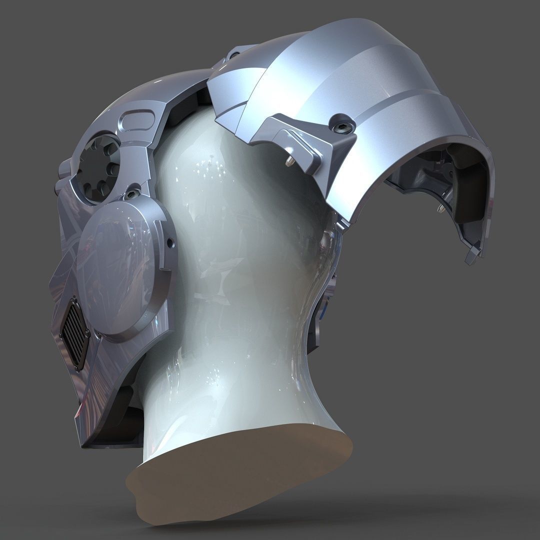 CAD-friendly models kit Helmet H1V1 and male head M1P1D0V1head 3D model_11