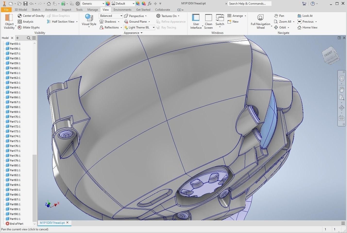 CAD-friendly models kit Helmet H1V1 and male head M1P1D0V1head 3D model_29