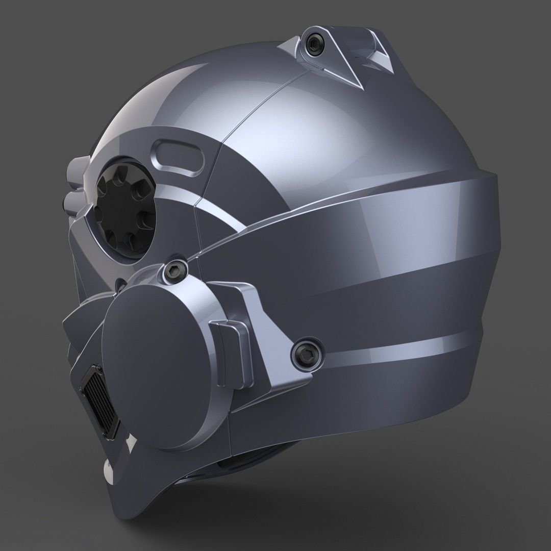 CAD-friendly models kit Helmet H1V1 and male head M1P1D0V1head 3D model_36