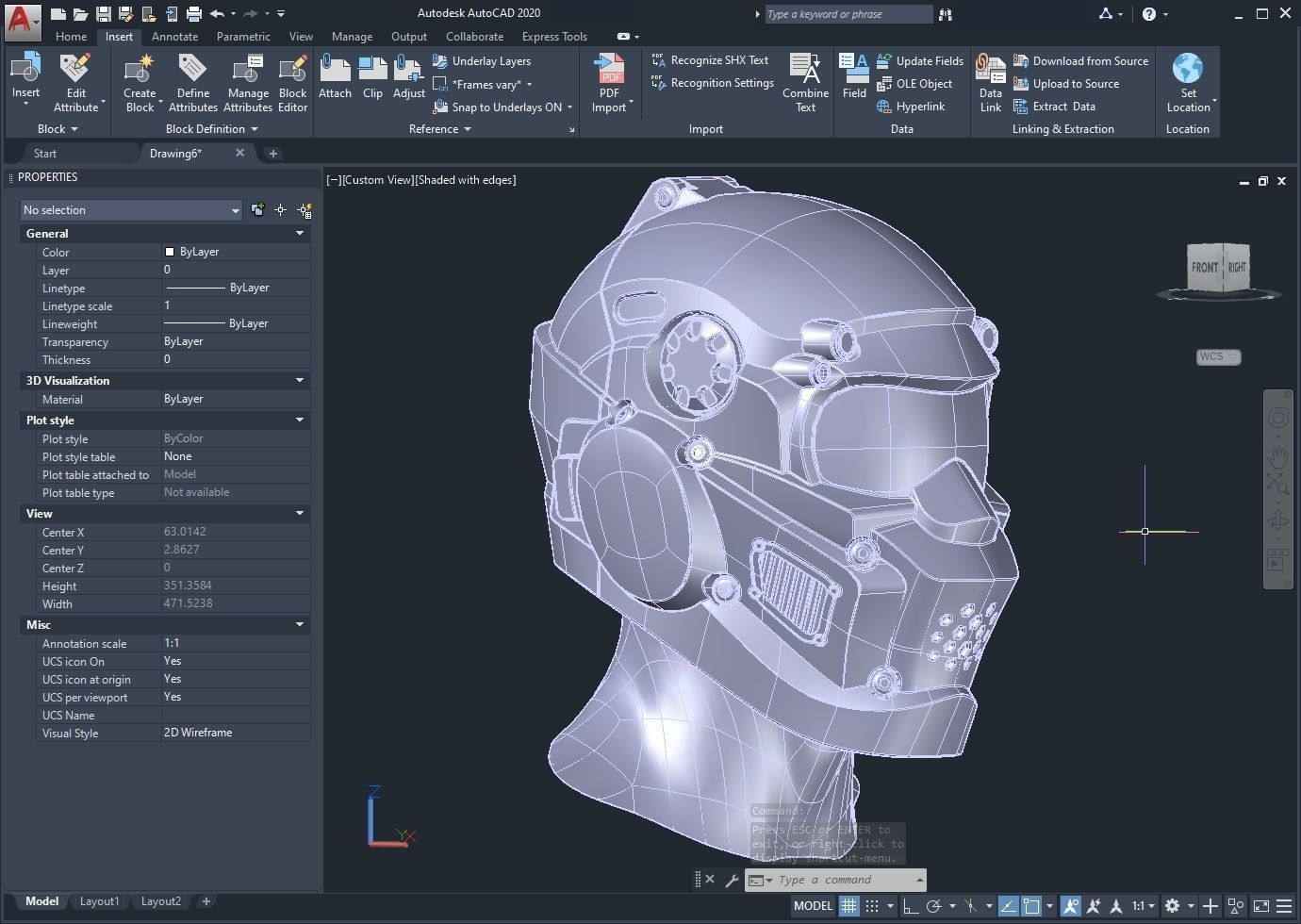CAD-friendly models kit Helmet H1V1 and male head M1P1D0V1head 3D model_22