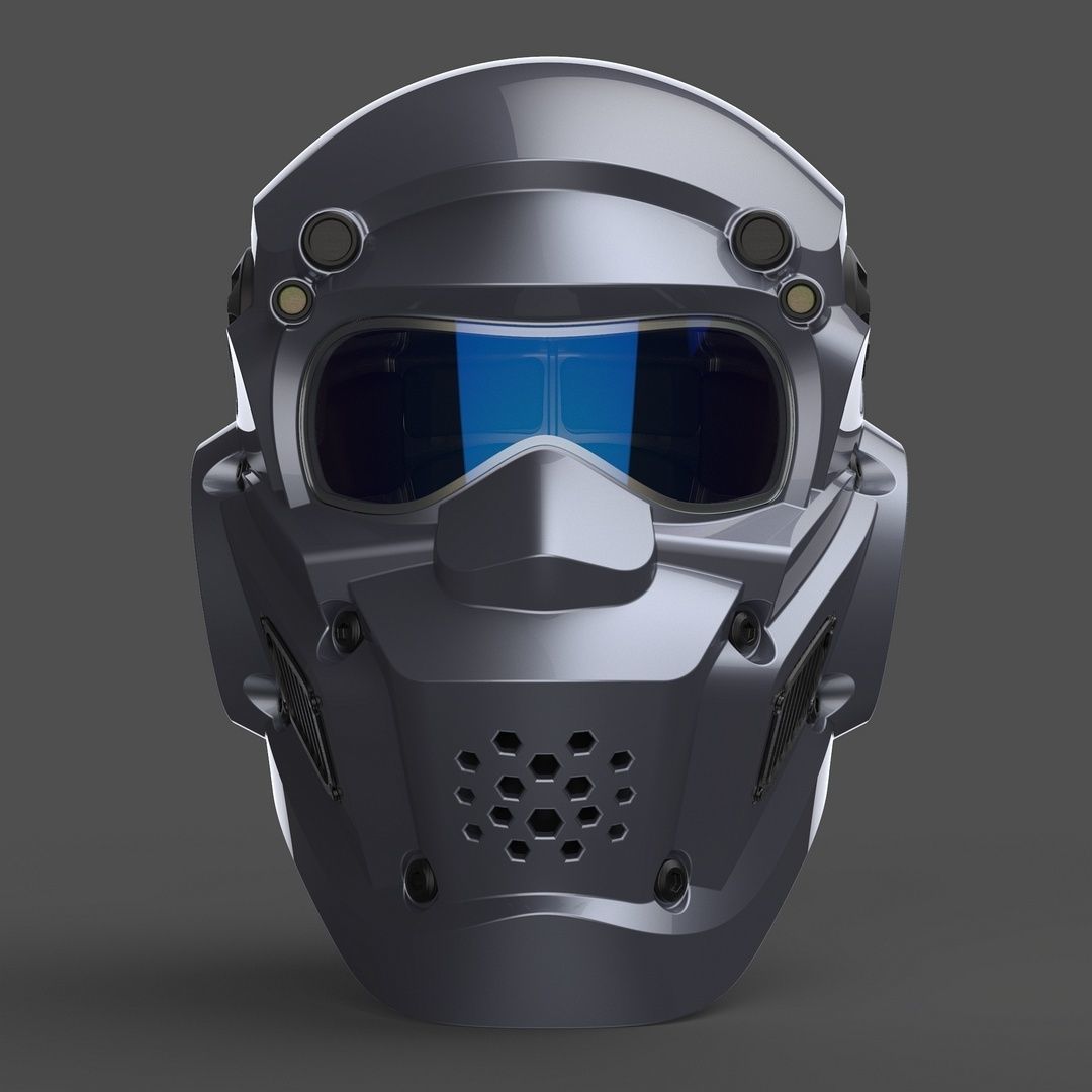 CAD-friendly models kit Helmet H1V1 and male head M1P1D0V1head 3D model_33