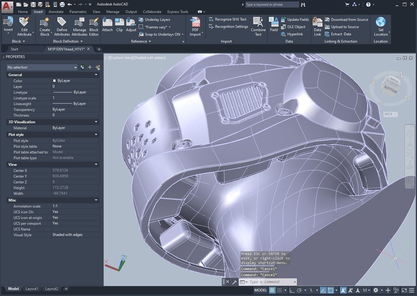CAD-friendly models kit Helmet H1V1 and male head M1P1D0V1head 3D model_21