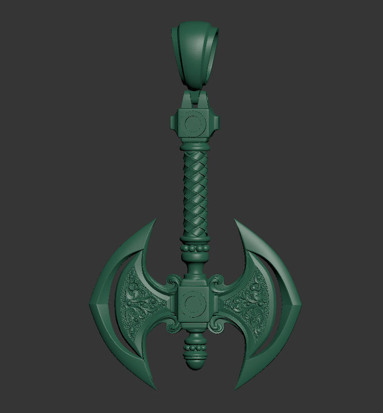 Axe 3d pendant 3D print model_8