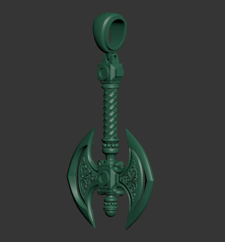 Axe 3d pendant 3D print model_6