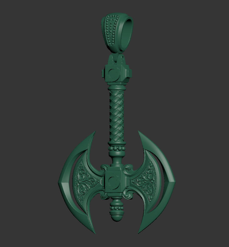 Axe 3d pendant 3D print model_19