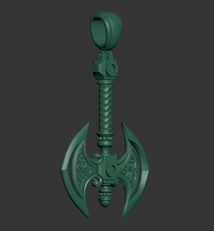 Axe 3d pendant 3D print model_10