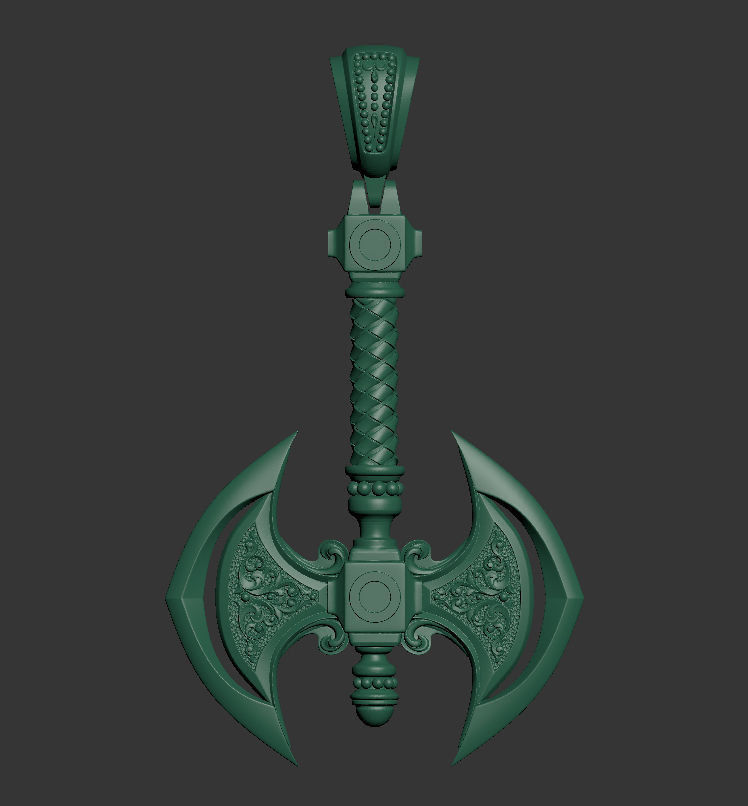 Axe 3d pendant 3D print model_15