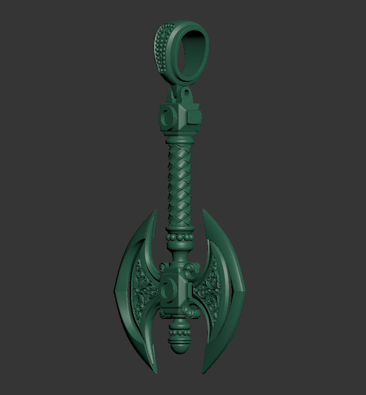 Axe 3d pendant 3D print model_14