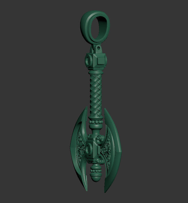 Axe 3d pendant 3D print model_5