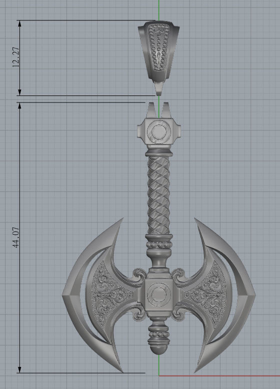 Axe 3d pendant 3D print model_2