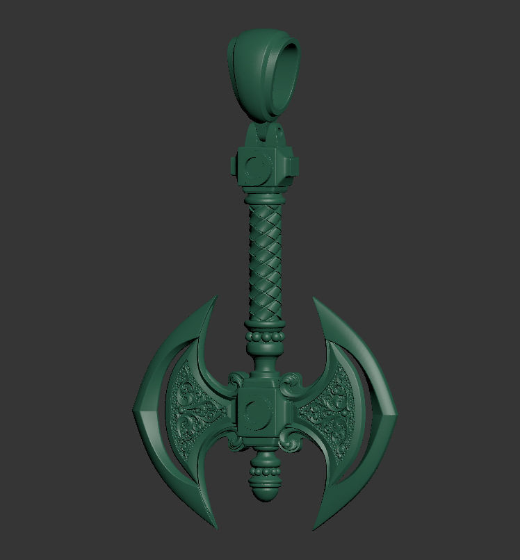 Axe 3d pendant 3D print model_7