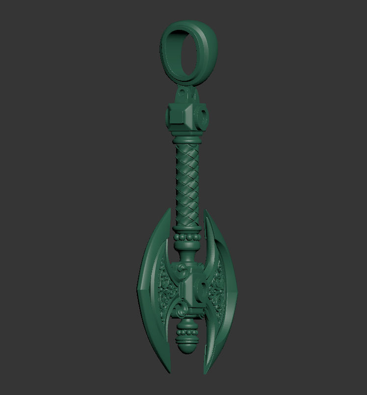 Axe 3d pendant 3D print model_11
